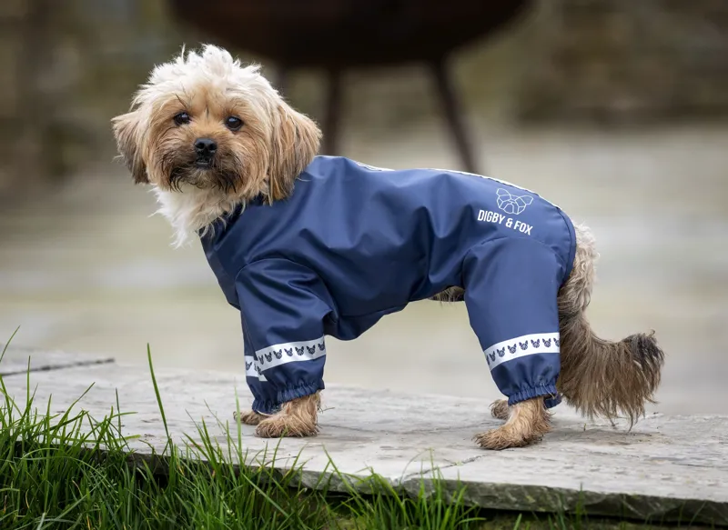 Digby and Fox Cover-All Dog Coat in Navy
